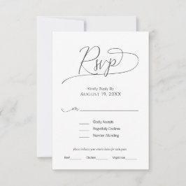 Simples Script Minimalista Preto e Branco RSVP de 