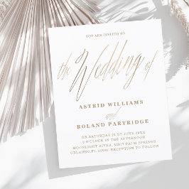 Simples Script White e Dourado Casamento de Orçame