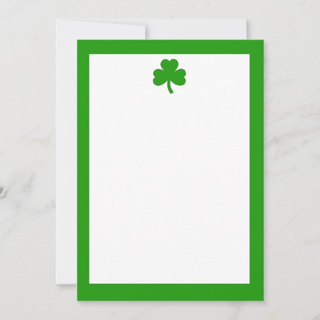 Simples Shamrock Verde e Convite de Fronteira (Frente)