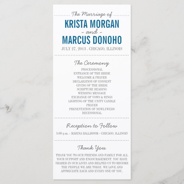 Simples Silhouettes Programa de Casamento Rack Car (Frente)