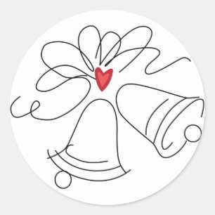 Simples sinos de casamento encapsular adesivos de