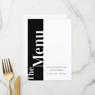 Simples texto de mono preto com menus de casamento