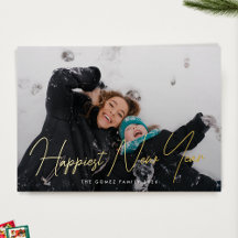 Simples Tipografia de Foto Elegante Ano Novo Feliz
