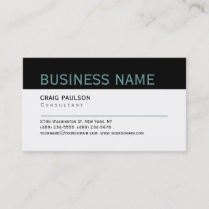 Simples Trendy Gelado Cartão de visita branco pret