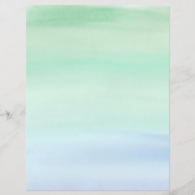 Simples Verde para Lavagem de Aquarela Azul (Frente)