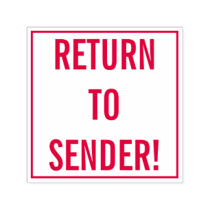Simples: "VOLTE PARA O SENDER!" Carimbo de borrach