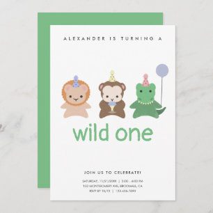 Simples Wild One First Convite de aniversário