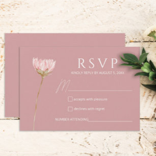 Simples Wildflower Boho RSVP de Casamento de Ros