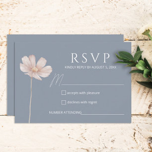 Simples Wildflower Boho RSVP de Casamentos Azuis