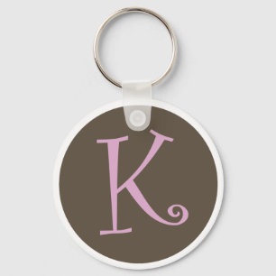 Simplesmente Brown & chaveiro cor-de-rosa "K "