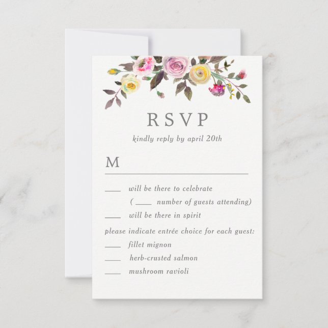 Simplesmente lindo cartão de RSVP de casamento com (Frente)