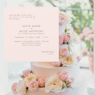 Simplesmente Moderno Blush Casamento Mínimo Quadra