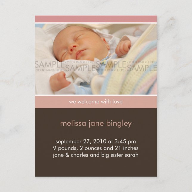 Simplesmente Você Rosa/Marrom • Anúncio de Bebê (Frente)