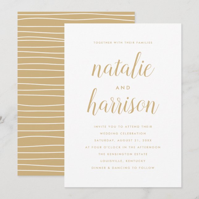 Simplicidade | Convite de Casamento (Frente/Verso)