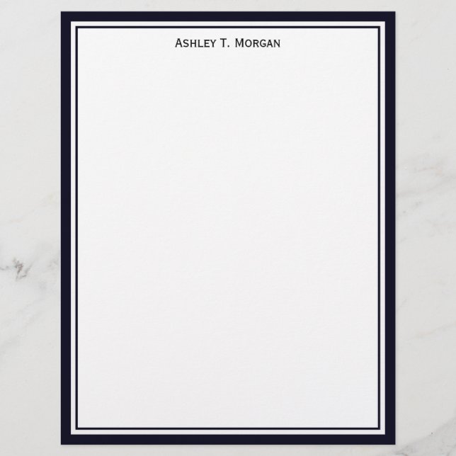Simplicity Dk Blue / White Personalised Letterhead (Frente)