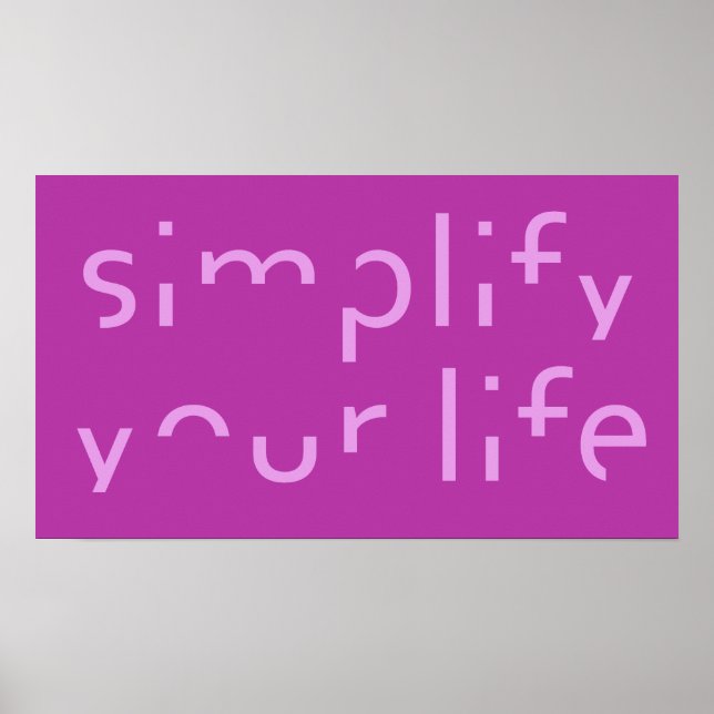 "Simplifique a sua vida" poster de cores personali (Frente)