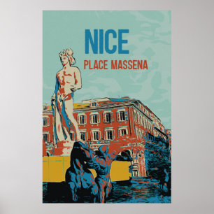 Simulação da praça Nice Massena Poster França