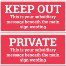 Sinais de aviso - Dois sinais como adesivos