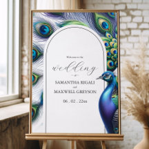 Sinais de Boas-vindas ao Casamento Peacock Maiesto