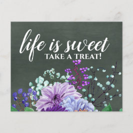 Sinais de Casamento Personalizados Chalkboard Purp