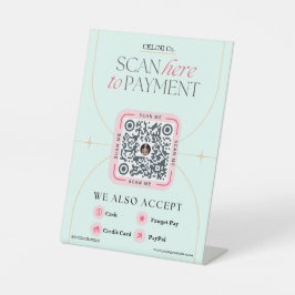 Sinais de código QR rosa e verde - Pagamento femin