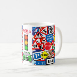 Sinais de estrada coloridos personalizados, caneca