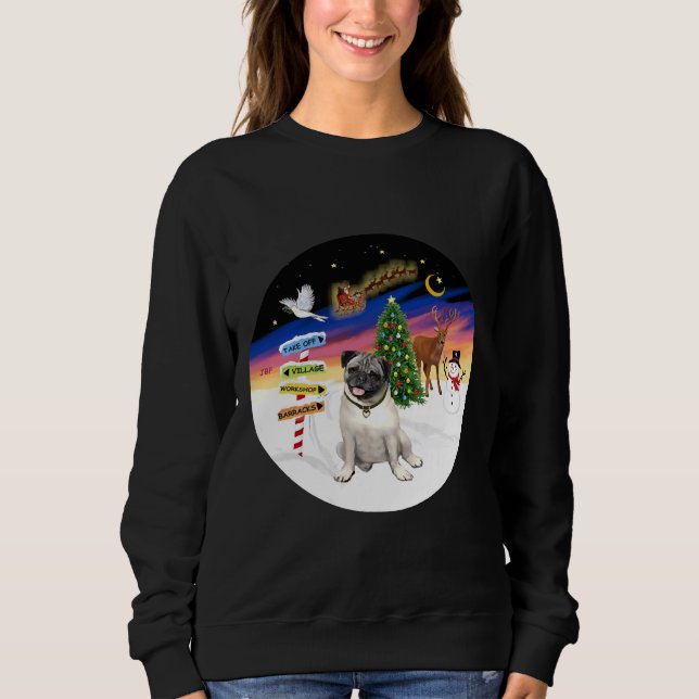 Sinais de Natal com Camisa T Clássica Pug 805 (Frente)