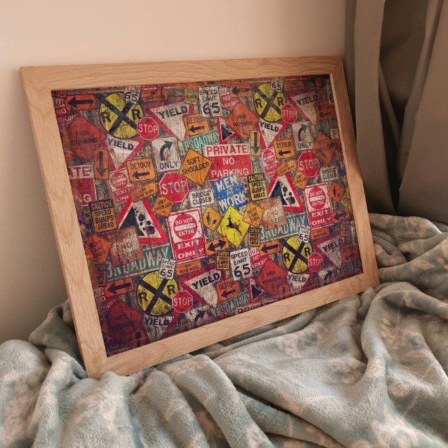 Sinais de rua Poster para papel de dissociação ou  (Use as a poster or with a decoupage project.)