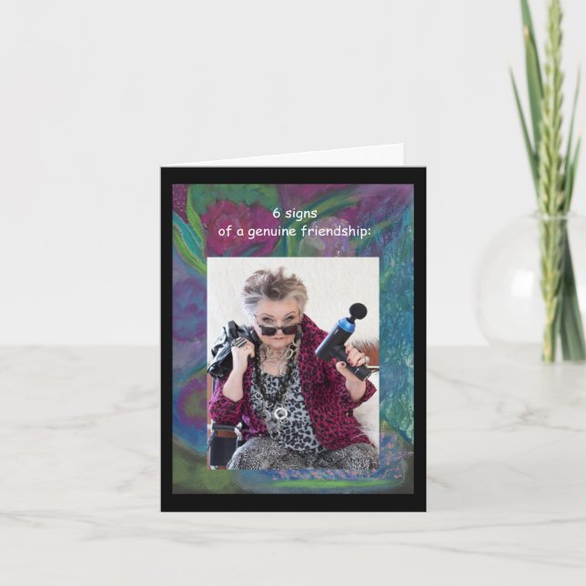 Sinais de um Cartão de Saudação Dobrado de Amizade (Frente)