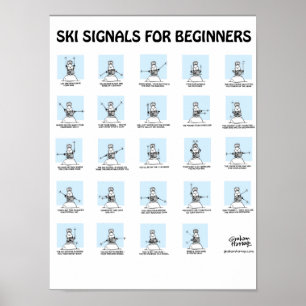 Sinais do esqui para o poster dos novatos por