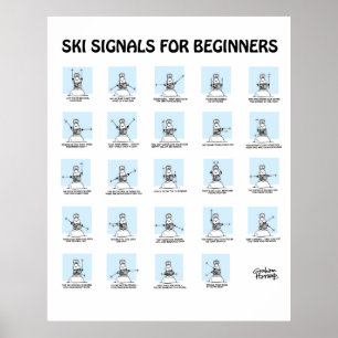 Sinais do esqui para o poster dos novatos por