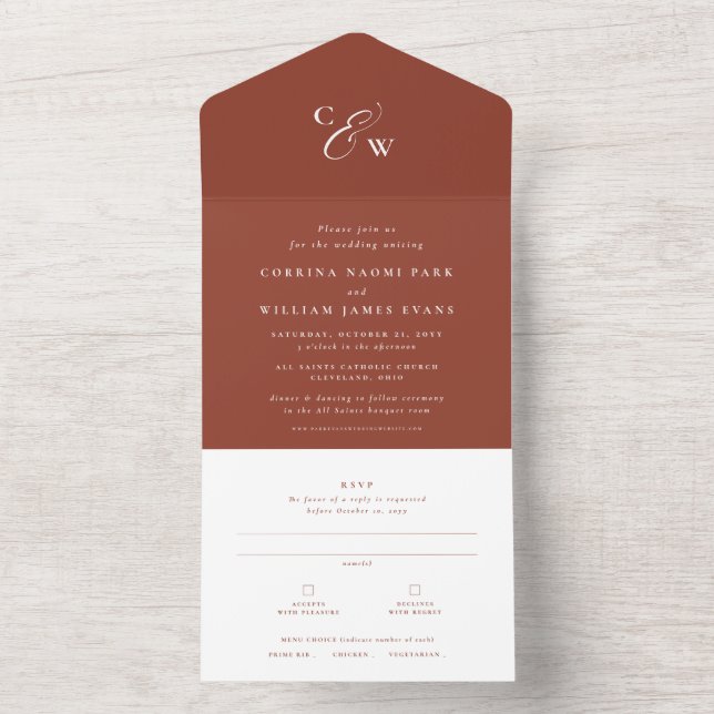 Sinais elegantes: simples casamento de terracotta (Interno)