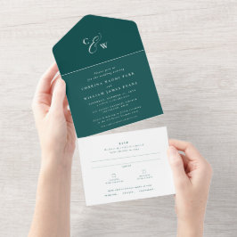Sinais elegantes: simples casamento teal escuro