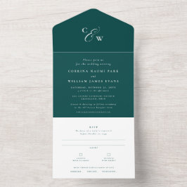 Sinais elegantes: simples casamento teal escuro