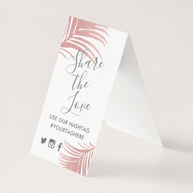 Sinais Mini de Palm Rosa Rosa Dourada Tropical Has (Frente)