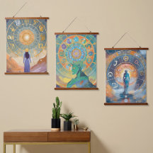 Sinais Zodiac e Arte de Parede Astrologica