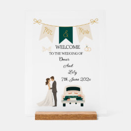 Sinal Acrílico de Boas-vindas ao Elegante Moderno 