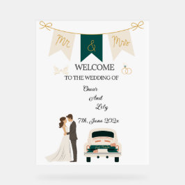 Sinal Acrílico de Boas-vindas ao Elegante Moderno 