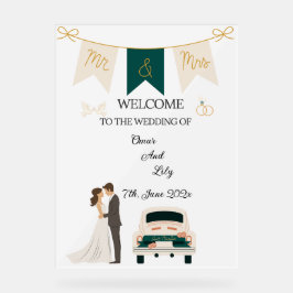 Sinal Acrílico de Boas-vindas ao Elegante Moderno 