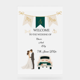 Sinal Acrílico de Boas-vindas ao Elegante Moderno 