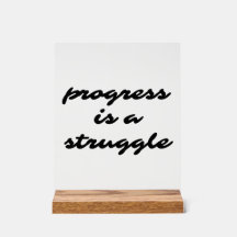 Sinal acrílico de progresso