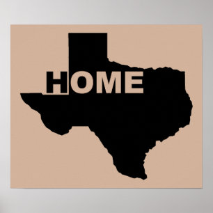 Sinal afastado Home do poster de Texas