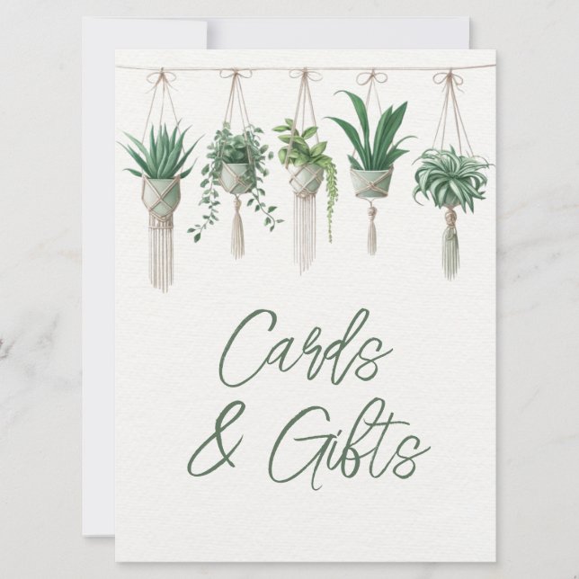 Sinal Boho Chic Botanical Greenerical Cards & Gift (Frente)