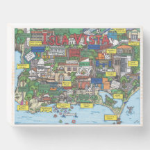 Sinal da caixa de madeira do mapa Isla Vista