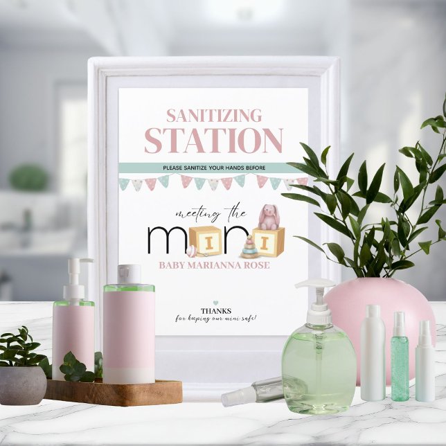 Sinal da Estação de Sanitização Rosa Mini (Criador carregado)