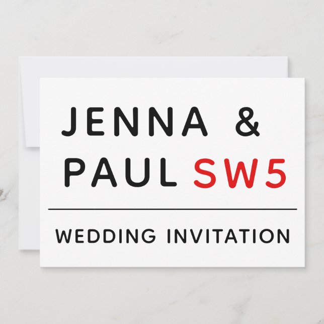 SINAL DA RUA DE LONDRES | CONVITE DE CASAMENTO (Frente)