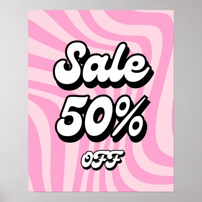 Sinal de 50% de folga, Poster de venda retrorrefle (Frente)