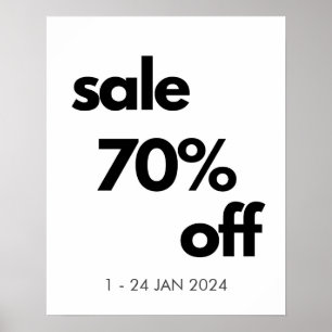 Sinal de 70% de vendas, Poster de vendas Boutique