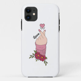 Sinal de Amor Coreano capas de iphone Coração Dedo
