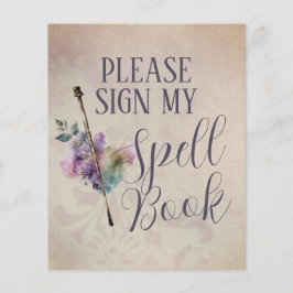 Sinal de Aniversário do Magic Spell Book Girl